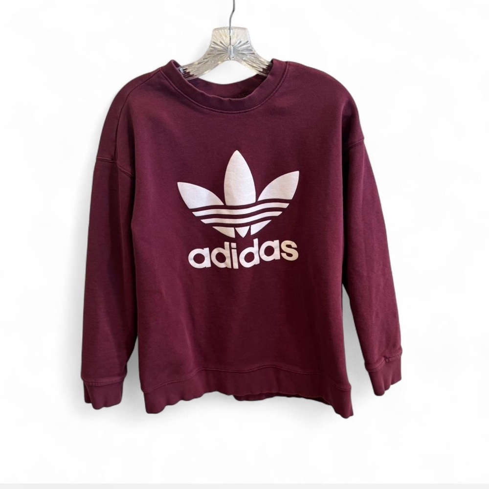 Adidas Maroon Crewneck with White Logo